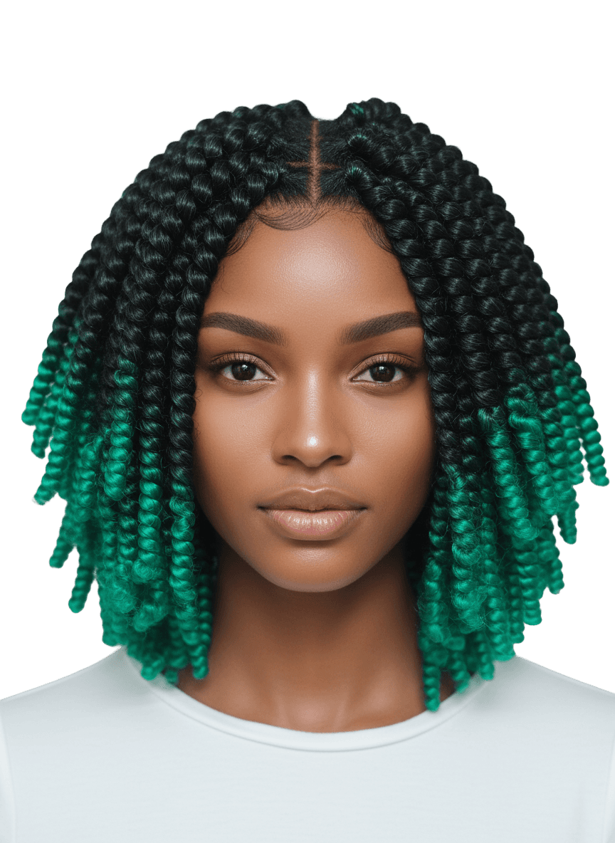 ROYAL CURLS (Black & Green )